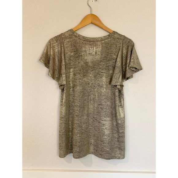 By Anthropologie Shimmer Knit Flutter
Sleeve Top Size Medium - Picture 5 of 10